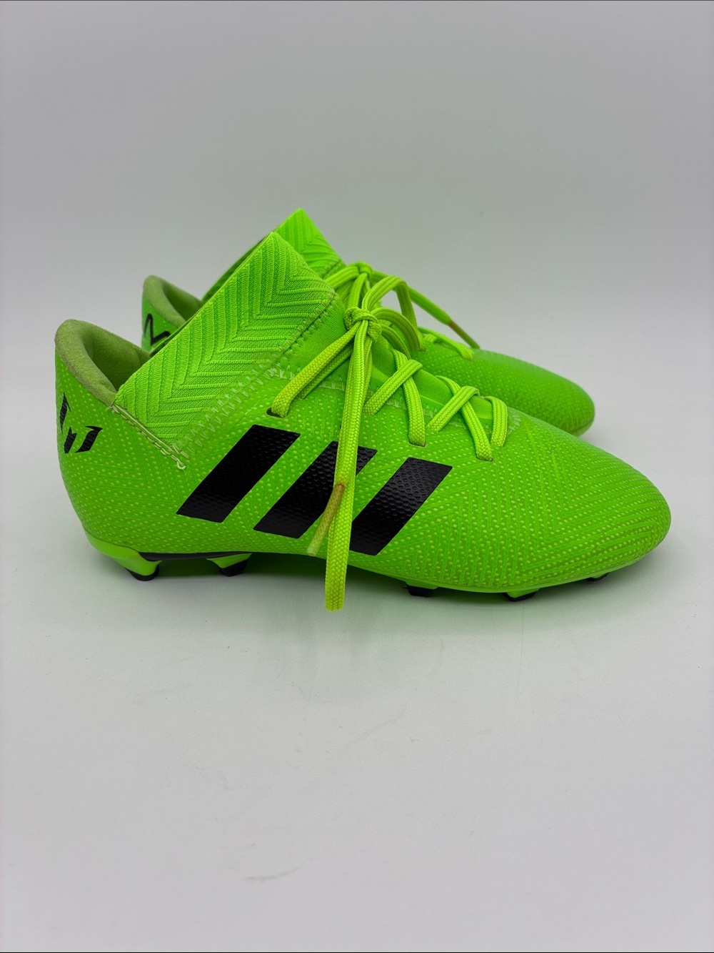 Adidas Kids Children Nemeziz Messi 18.3 FG Solar Green/Black Cleats | Size 12K